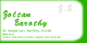 zoltan barothy business card
