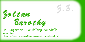 zoltan barothy business card